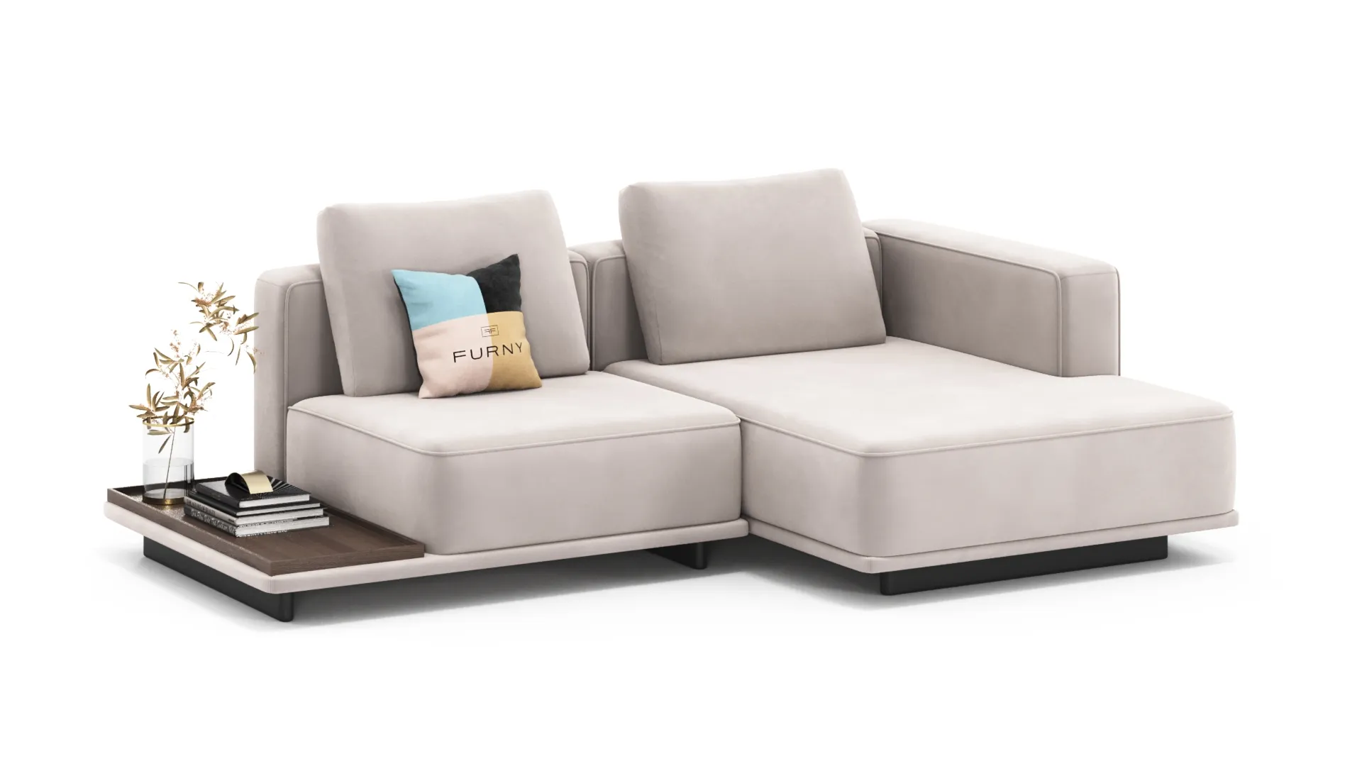 Диван-кровать Аполо БП с полкой 246х157х93 см фото TheFurny